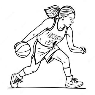 Page A Colorier De Fille Basketteuse Dribblant 48264-40110