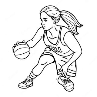 Page A Colorier De Fille Basketteuse Dribblant 48264-40112