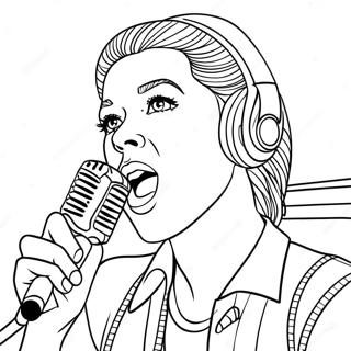 Page A Colorier Dune Star De La Musique Pop Funky Avec Microphone 48295-40142