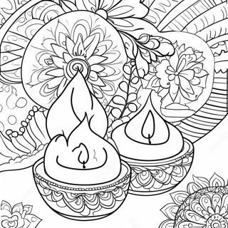 Page A Colorier De Diyas Colores De Diwali 482-386