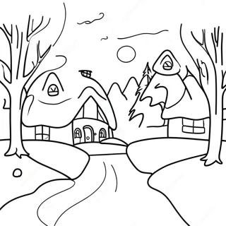 Page A Colorier Une Scene Hivernale Joyeuse Avec Frosty 4832-3885