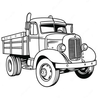 Page A Colorier De Camion Plateau Vintage 48335-40167