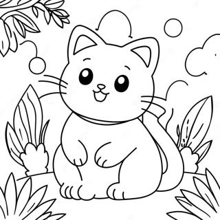 Page A Colorier De Kitty Softpaws Mignonne Dans Un Jardin 48355-40189