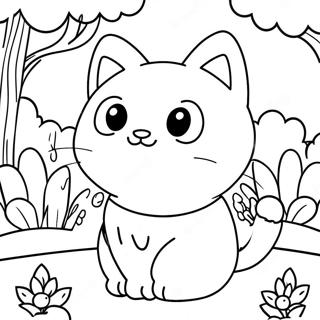 Page A Colorier De Kitty Softpaws Mignonne Dans Un Jardin 48355-40190