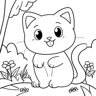 Page A Colorier De Kitty Softpaws Mignonne Dans Un Jardin 48355-40191