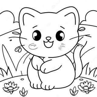 Page A Colorier De Kitty Softpaws Mignonne Dans Un Jardin 48355-40192