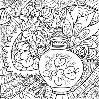 Page A Colorier De La Poterie Talavera Mexicaine Vibrante 48385-40209