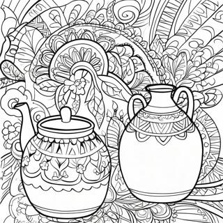 Page A Colorier De La Poterie Talavera Mexicaine Vibrante 48385-40211