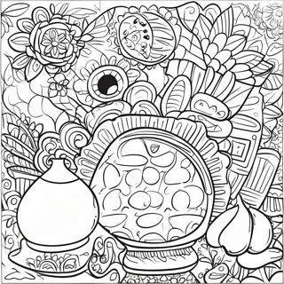 Page A Colorier De La Poterie Talavera Mexicaine Vibrante 48385-40212