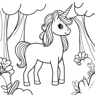 Page A Colorier Licorne Afro Magique Dans Une Foret 48485-40285