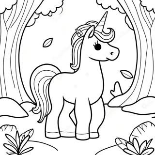 Page A Colorier Licorne Afro Magique Dans Une Foret 48485-40288