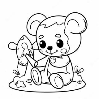 Page A Colorier Cute Scrap Baby Avec Un Ours En Peluche 48505-40306