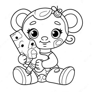 Page A Colorier Cute Scrap Baby Avec Un Ours En Peluche 48505-40307