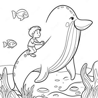 Page A Colorier Jonas Priant A Linterieur De La Baleine 4852-3903