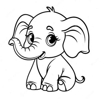 Page A Colorier Cute Bebe Elephant 48555-40340