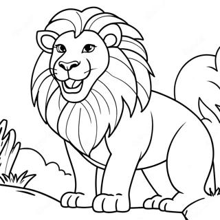 Page A Colorier De Lion Majestueux Rugissant 48605-40375