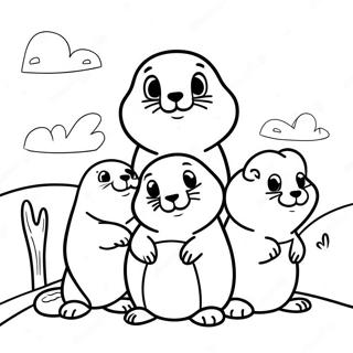 Page A Colorier De Famille De Chien De Prairie Mignonne 48615-40395