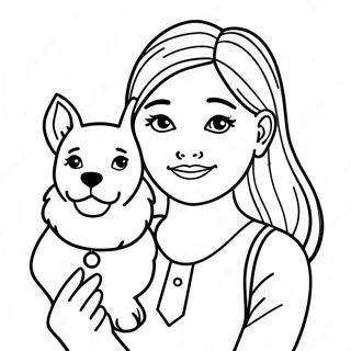 Page A Colorier De Fille Avec Un Chien 48624-40400