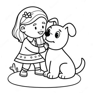 Page A Colorier De Fille Jouant Avec Son Chien 48625-40407