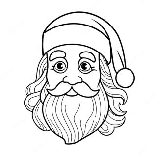 Visage De Père Noël Pages À Colorier