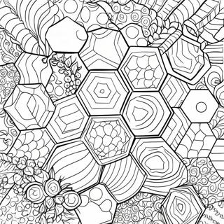 Page A Colorier Motif Hexagonal 48654-40414