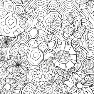 Page A Colorier Motif Hexagonal 48654-40415