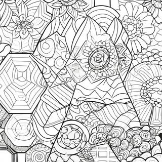 Page A Colorier Formes Geometriques Hexagonales 48655-40425