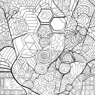 Page A Colorier Formes Geometriques Hexagonales 48655-40427