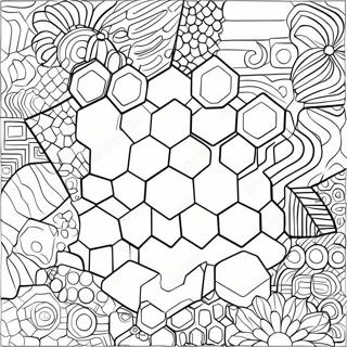 Page A Colorier Formes Geometriques Hexagonales 48655-40428