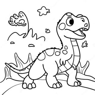 Page A Colorier Dino Dana Avec Des Dinosaures Colores 48695-40457