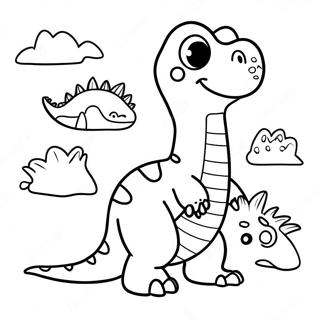 Page A Colorier Dino Dana Avec Des Dinosaures Colores 48695-40459