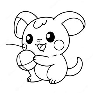 Page A Colorier De Raichu Mignon Jouant Avec Une Balle 4872-3917