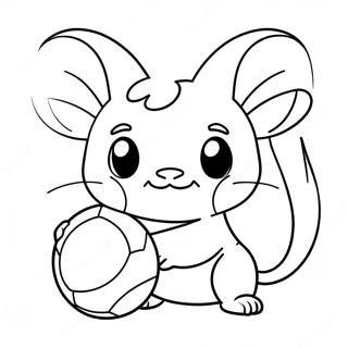 Page A Colorier De Raichu Mignon Jouant Avec Une Balle 4872-3920