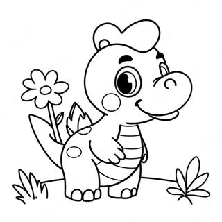 Page A Colorier De Birdo Mignon Avec Des Fleurs 48755-40505