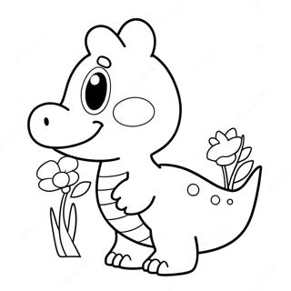 Page A Colorier De Birdo Mignon Avec Des Fleurs 48755-40508