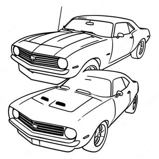 Page A Colorier De La Voiture De Muscle Camaro Classique 4882-3927