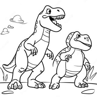 Page A Colorier De La Bataille Epique Entre Giganotosaurus Et T Rex 48834-40568