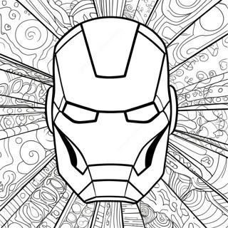 Page A Colorier Du Masque Iron Man Detaille 48925-40642