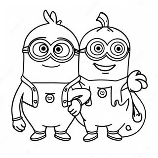 Page A Colorier De Minions Droles Avec Des Citrouilles 48935-40649