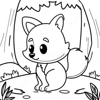 Page A Colorier Un Mignon Renard De Dessin Anime Dans Une Foret 48975-40681