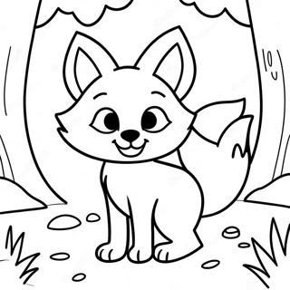 Page A Colorier Un Mignon Renard De Dessin Anime Dans Une Foret 48975-40684