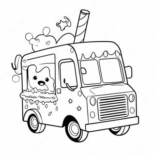 Page A Colorier Camion De Glace Licorne Etincelant 48985-40693