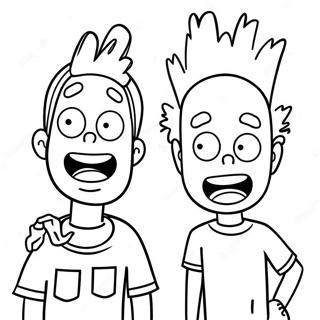 Page A Colorier Beavis Et Butthead En Costumes Ridicules 48995-40698