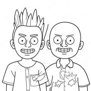 Page A Colorier Beavis Et Butthead En Costumes Ridicules 48995-40699