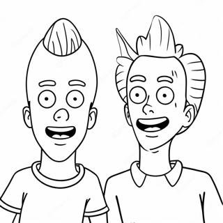 Page A Colorier Beavis Et Butthead En Costumes Ridicules 48995-40700