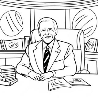 Page A Colorier Joe Biden Dans Le Bureau Ovale 49015-40713