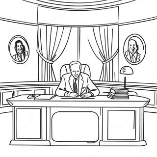 Page A Colorier Joe Biden Dans Le Bureau Ovale 49015-40715