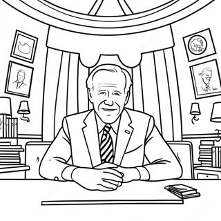 Page A Colorier Joe Biden Dans Le Bureau Ovale 49015-40716