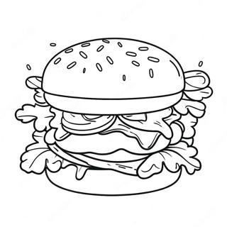 Page A Colorier Dun Hamburger Au Fromage 4902-3941