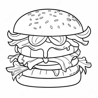 Page A Colorier Dun Hamburger Au Fromage 4902-3942